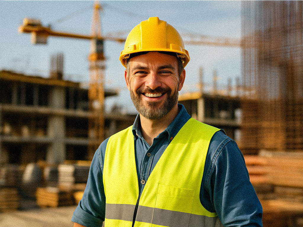Projektbegleitung Bauarbeiter mit Berater